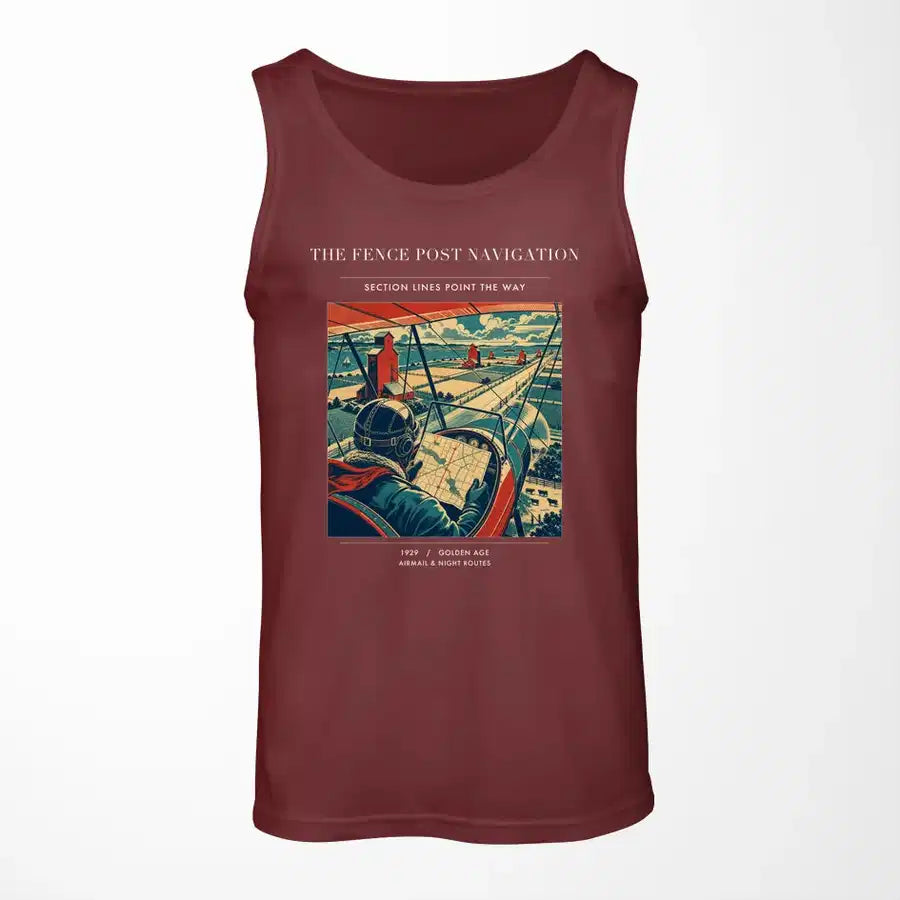 VINTAGE G4390 - The Fence Post Navigation - Designed Tank Tops design on darkred