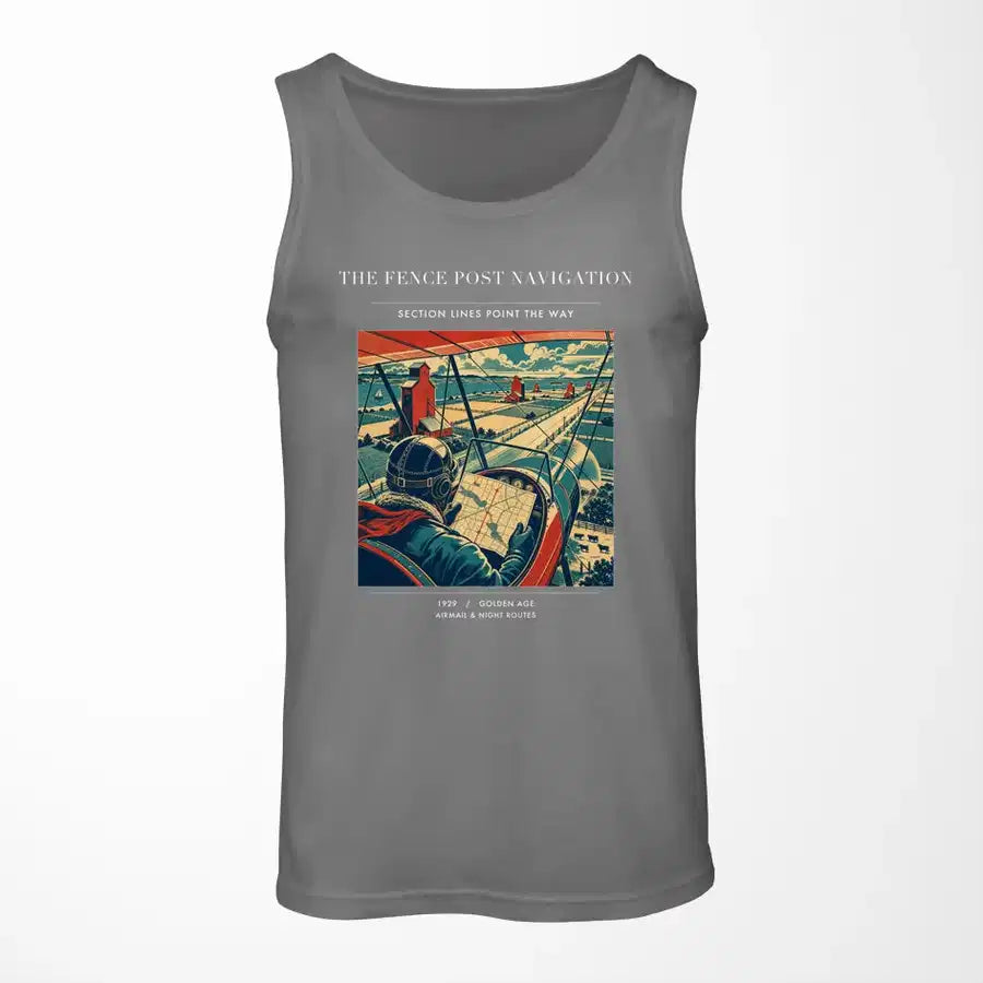 VINTAGE G4390 - The Fence Post Navigation - Designed Tank Tops design on gray