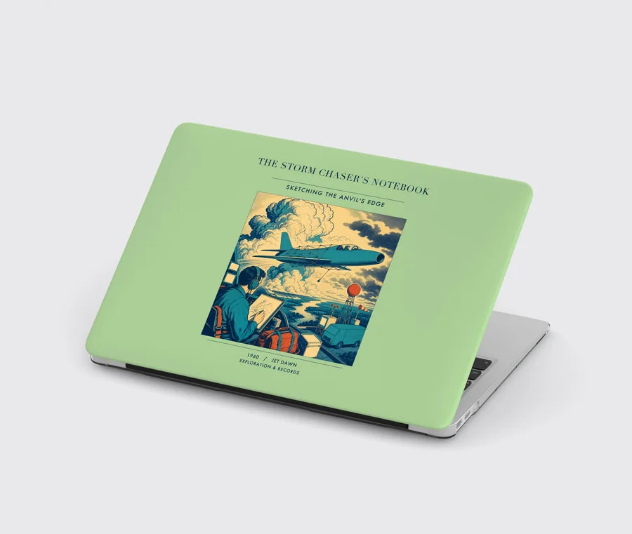 VINTAGE G4393 - The Storm Chaser's Notebook - Designed MacBook Cases design on lightgreen