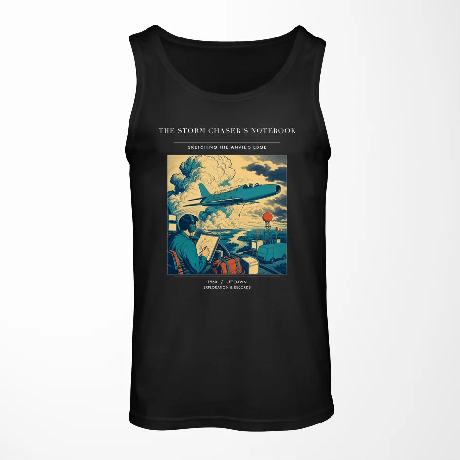 VINTAGE G4393 - The Storm Chaser's Notebook - Designed Tank Tops design on black