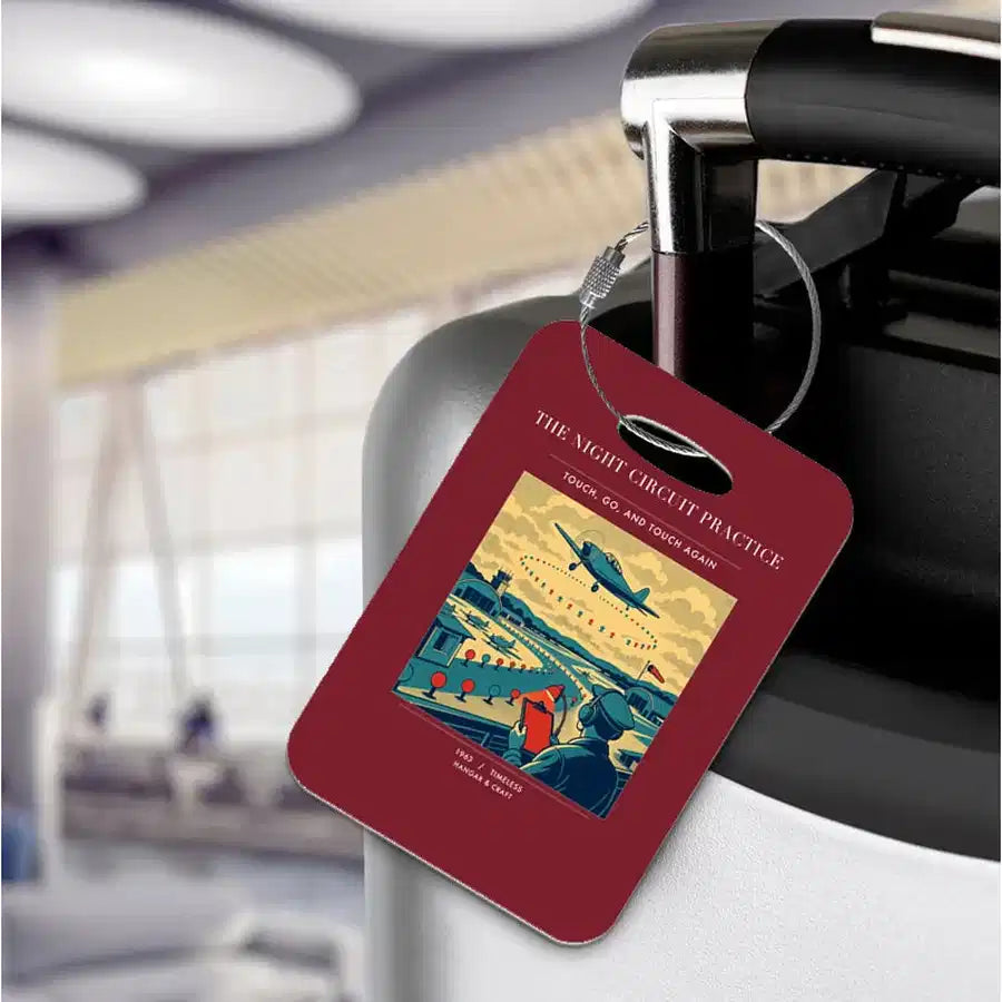 VINTAGE G4395 - The Night Circuit Practice - Acrylic Luggage Tags design on darkred