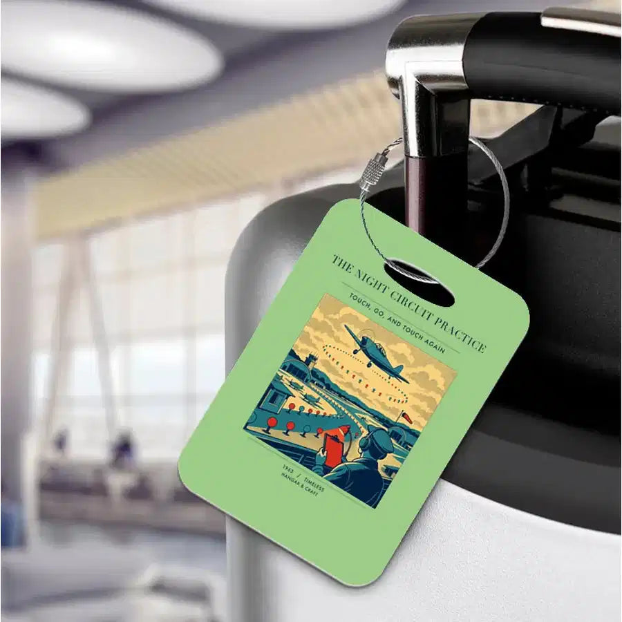 VINTAGE G4395 - The Night Circuit Practice - Acrylic Luggage Tags design on lightgreen