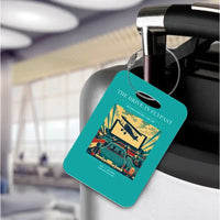 Thumbnail for VINTAGE G4397 - The Drive-In Flypast - Acrylic Luggage Tags design on turquoise