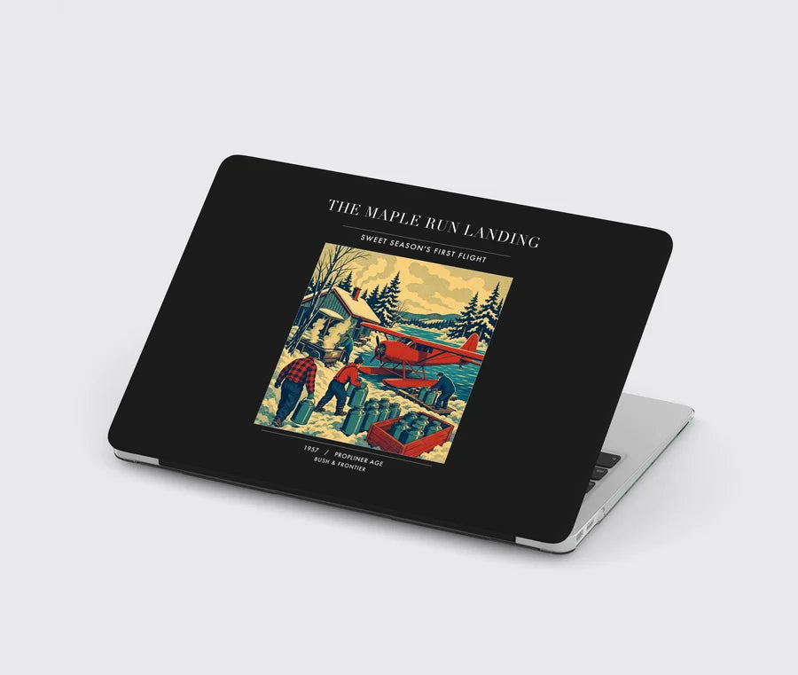 VINTAGE G4398 - The Maple Run Landing - Designed MacBook Cases design on black