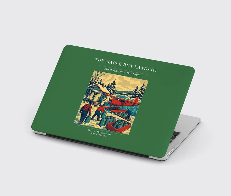 VINTAGE G4398 - The Maple Run Landing - Designed MacBook Cases design on green