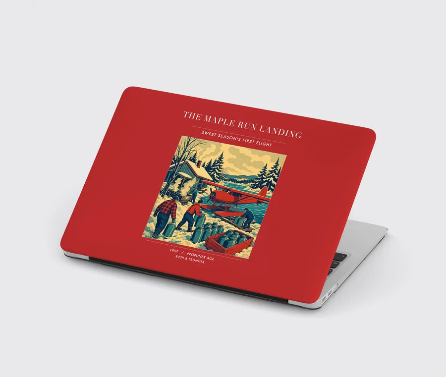 VINTAGE G4398 - The Maple Run Landing - Designed MacBook Cases design on red