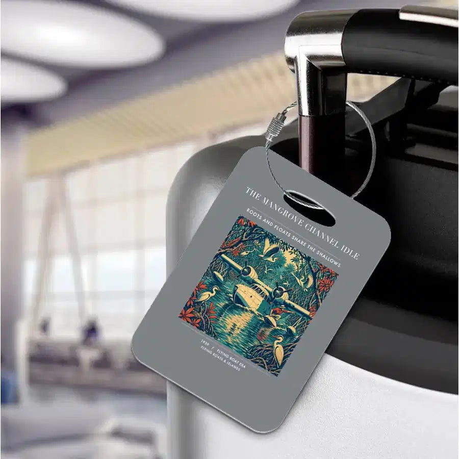 VINTAGE G4401 - The Mangrove Channel Idle - Acrylic Luggage Tags design on gray