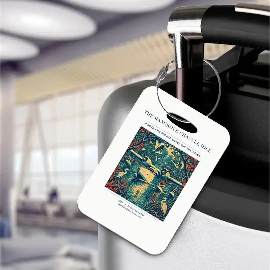 VINTAGE G4401 - The Mangrove Channel Idle - Acrylic Luggage Tags design on white