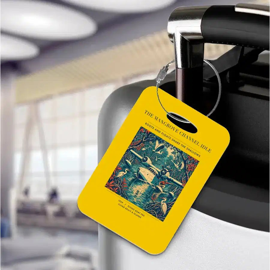 VINTAGE G4401 - The Mangrove Channel Idle - Acrylic Luggage Tags design on yellow