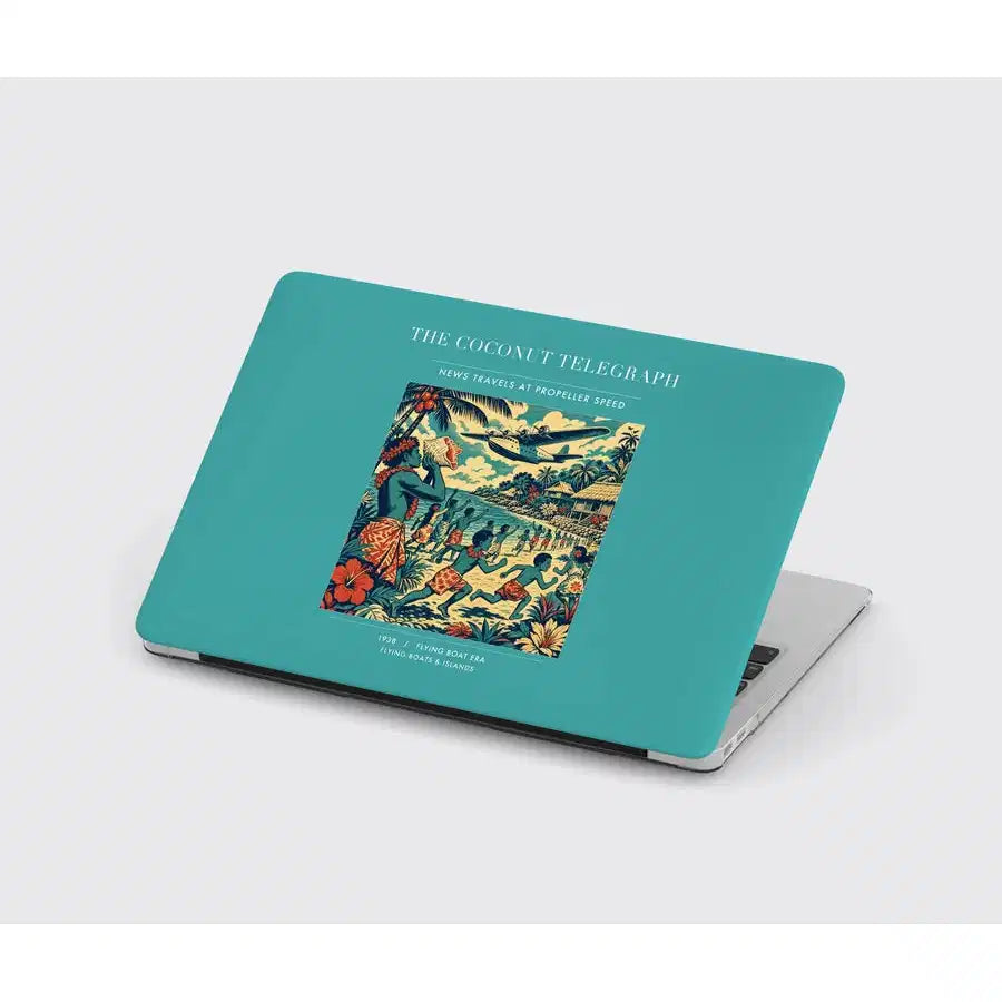 VINTAGE G4402 - The Coconut Telegraph - Designed MacBook Cases design on turquoise
