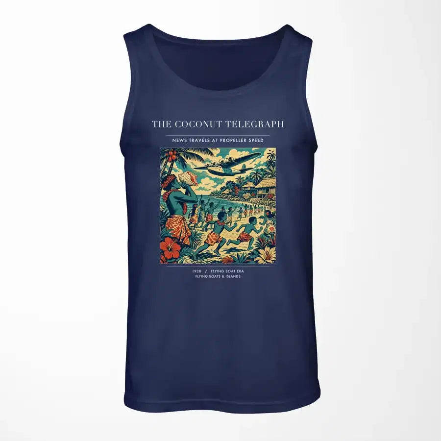 VINTAGE G4402 - The Coconut Telegraph - Designed Tank Tops design on darkblue