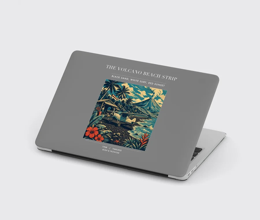 VINTAGE G4405 - The Volcano Beach Strip - Designed MacBook Cases design on gray