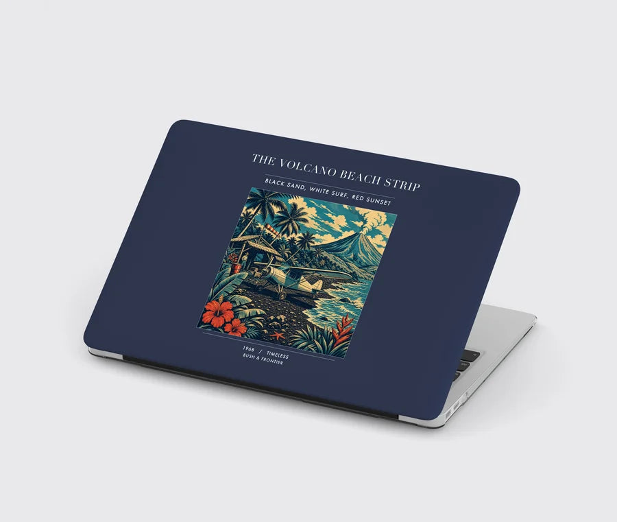 VINTAGE G4405 - The Volcano Beach Strip - Designed MacBook Cases design on navyblue