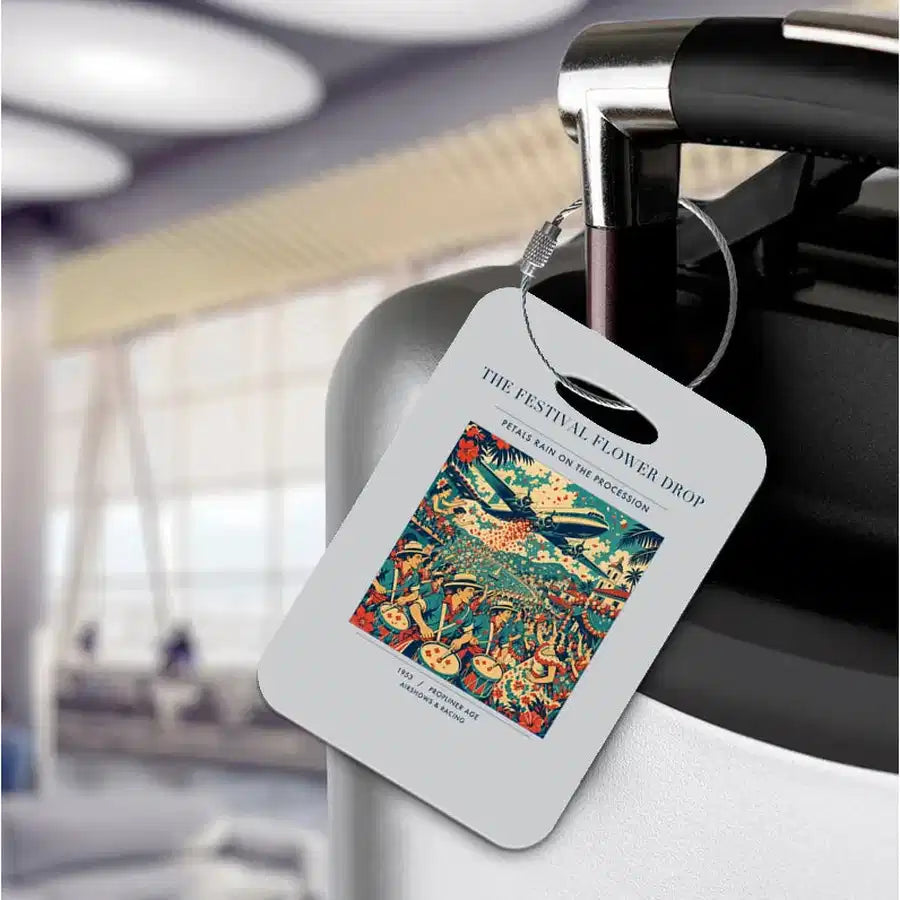 VINTAGE G4406 - The Festival Flower Drop - Acrylic Luggage Tags design on lightgray