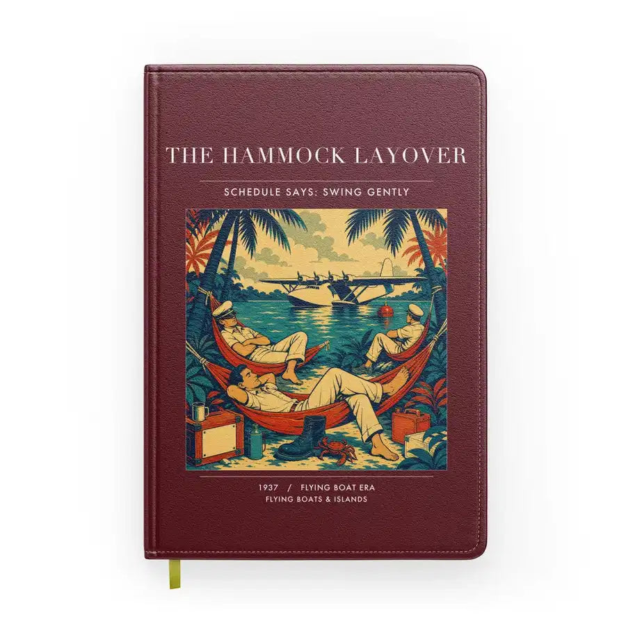 VINTAGE G4408 - The Hammock Layover - Designed Notebooks design on darkred