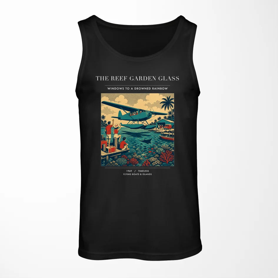 VINTAGE G4410 - The Reef Garden Glass - Designed Tank Tops design on black