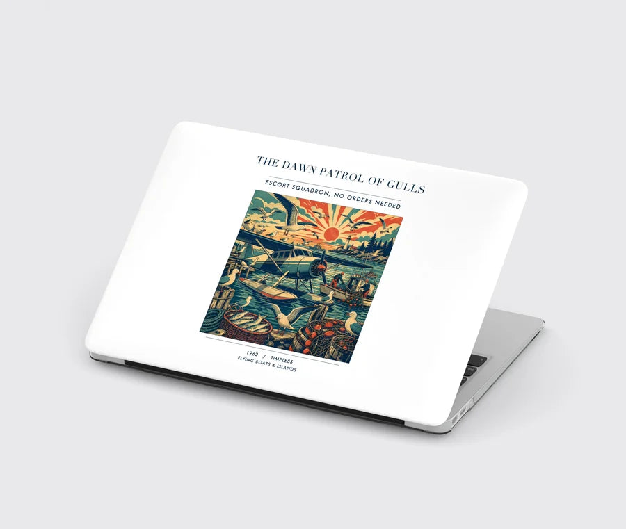 VINTAGE G4411 - The Dawn Patrol Of Gulls - Designed MacBook Cases design on white