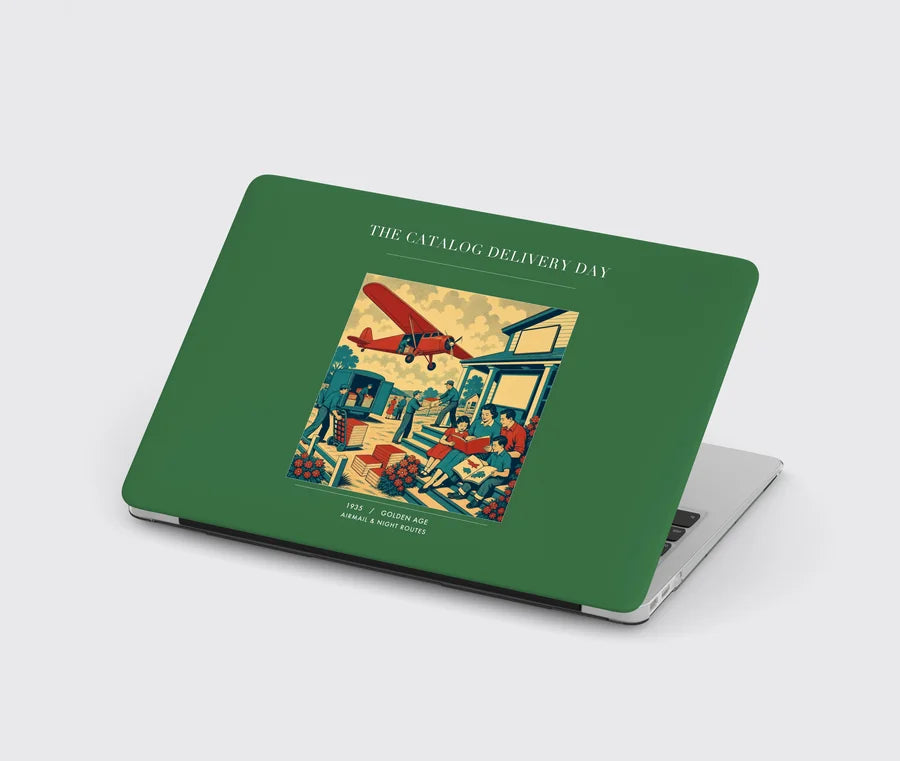 VINTAGE G4412 - The Catalog Delivery Day - Designed MacBook Cases design on green