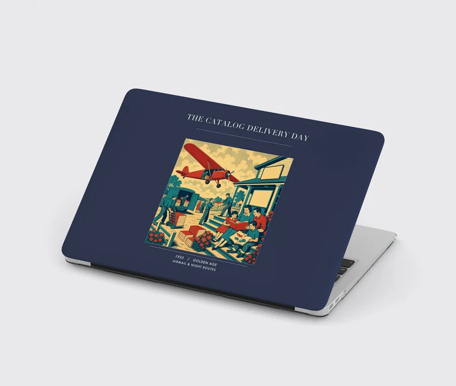 VINTAGE G4412 - The Catalog Delivery Day - Designed MacBook Cases design on navyblue