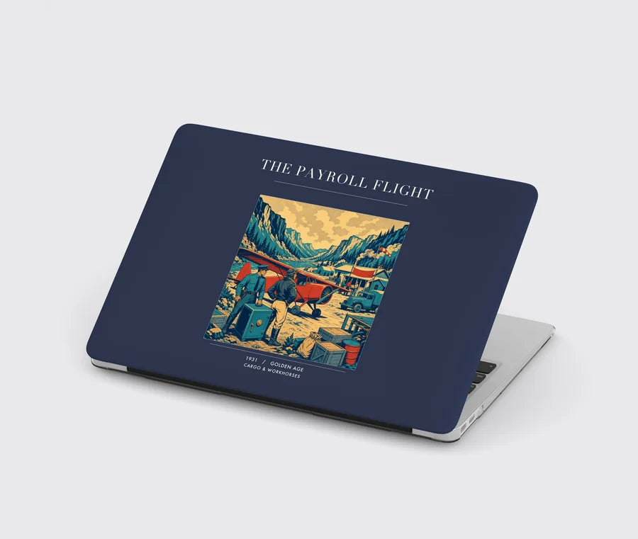 VINTAGE G4413 - The Payroll Flight - Designed MacBook Cases design on navyblue