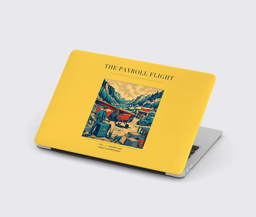 VINTAGE G4413 - The Payroll Flight - Designed MacBook Cases design on yellow
