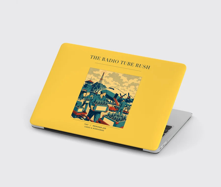 VINTAGE G4414 - The Radio Tube Rush - Designed MacBook Cases design on yellow