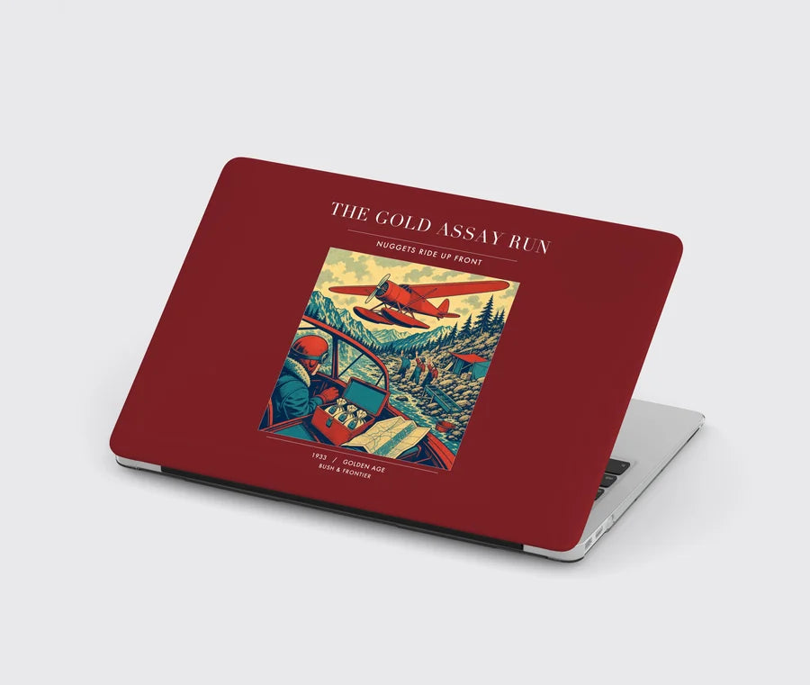 VINTAGE G4415 - The Gold Assay Run - Designed MacBook Cases design on darkred