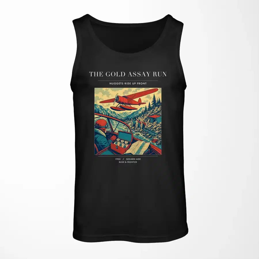 VINTAGE G4415 - The Gold Assay Run - Designed Tank Tops design on black