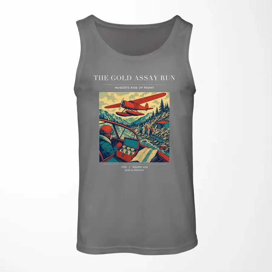 VINTAGE G4415 - The Gold Assay Run - Designed Tank Tops design on gray