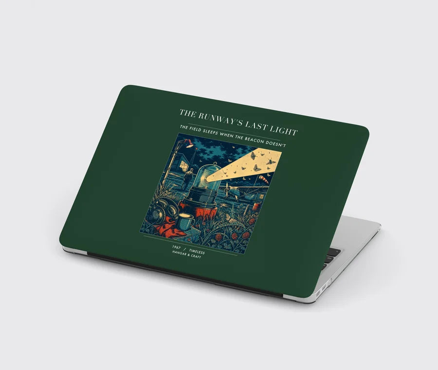 VINTAGE G4425 - The Runway's Last Light - Designed MacBook Cases design on darkgreen