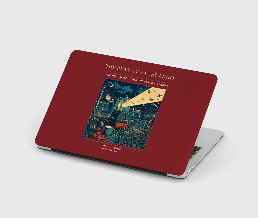 VINTAGE G4425 - The Runway's Last Light - Designed MacBook Cases design on darkred