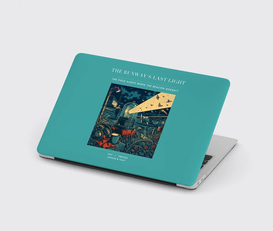 VINTAGE G4425 - The Runway's Last Light - Designed MacBook Cases design on turquoise