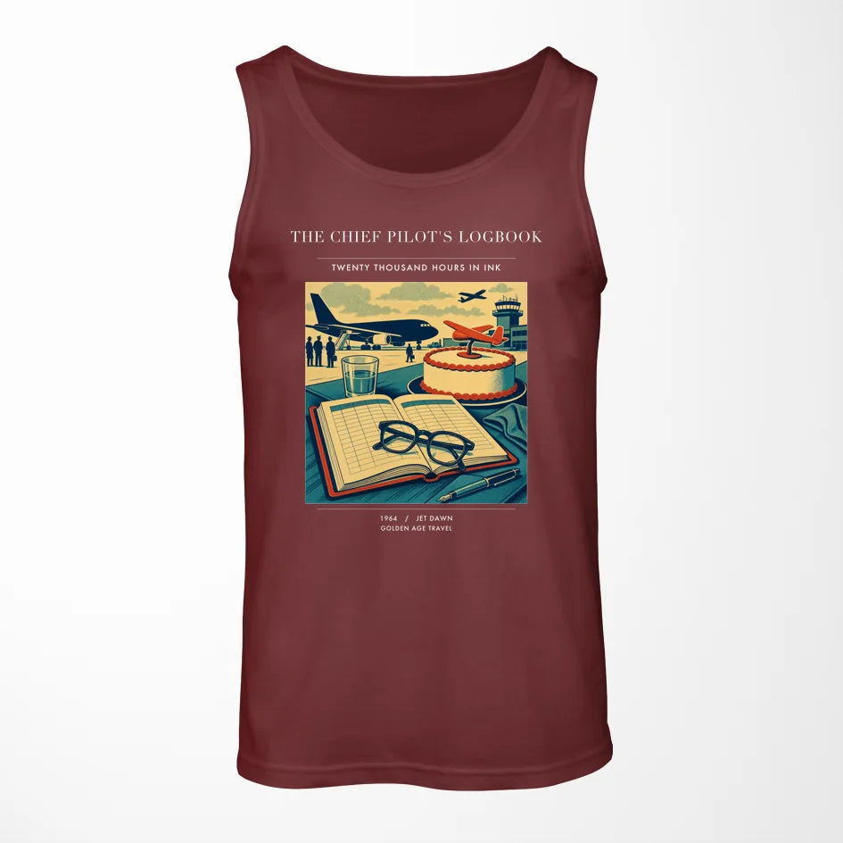 VINTAGE G4426 - The Chief Pilot's Logbook - Designed Tank Tops design on darkred