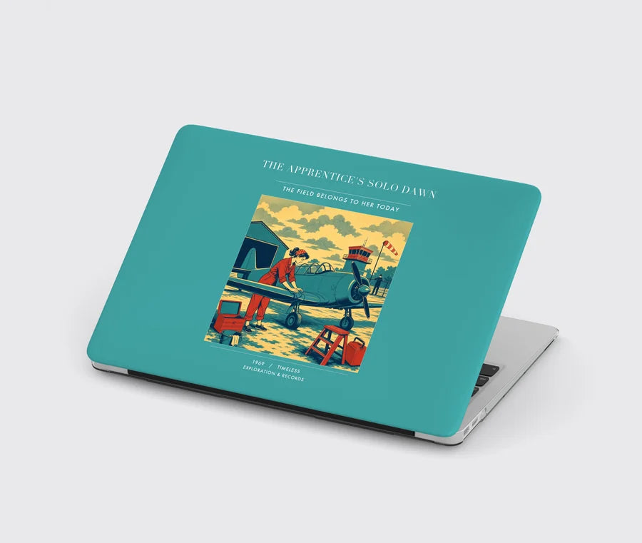 VINTAGE G4427 - The Apprentice's Solo Dawn - Designed MacBook Cases design on turquoise