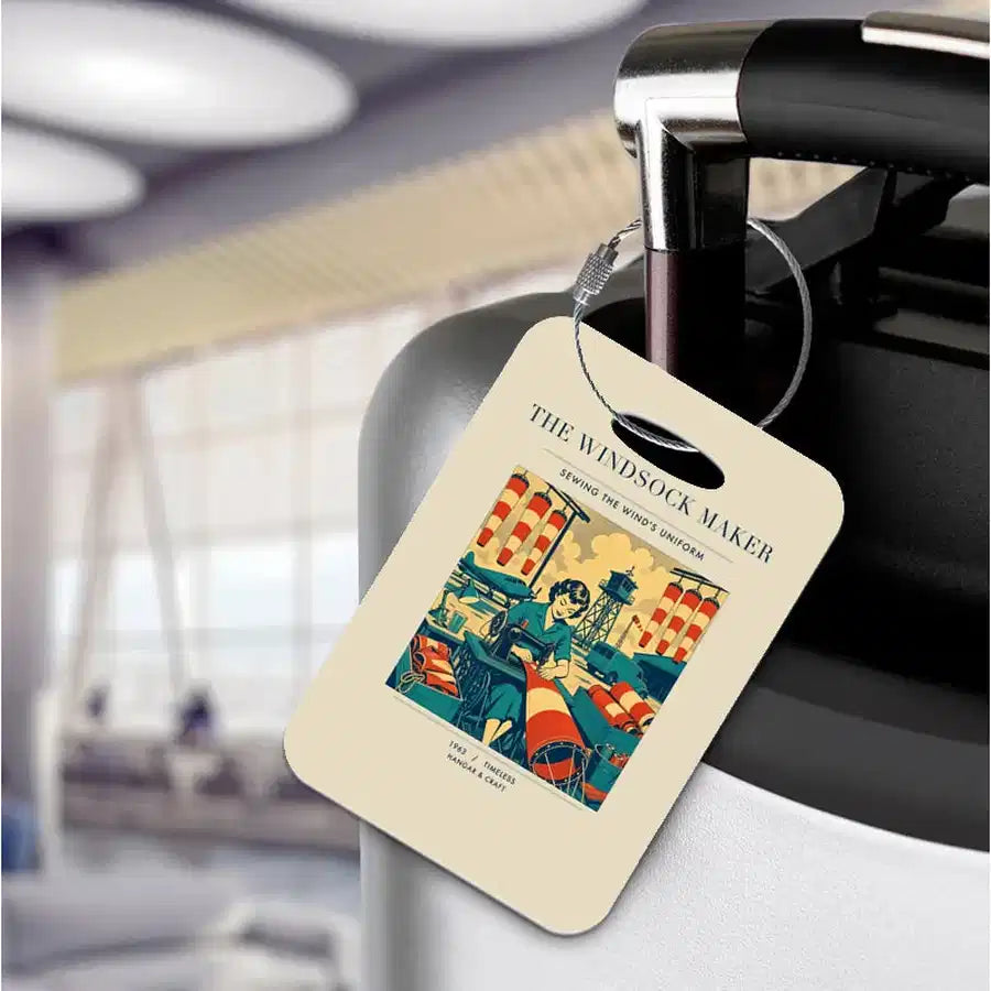 VINTAGE G4429 - The Windsock Maker - Acrylic Luggage Tags design on beige
