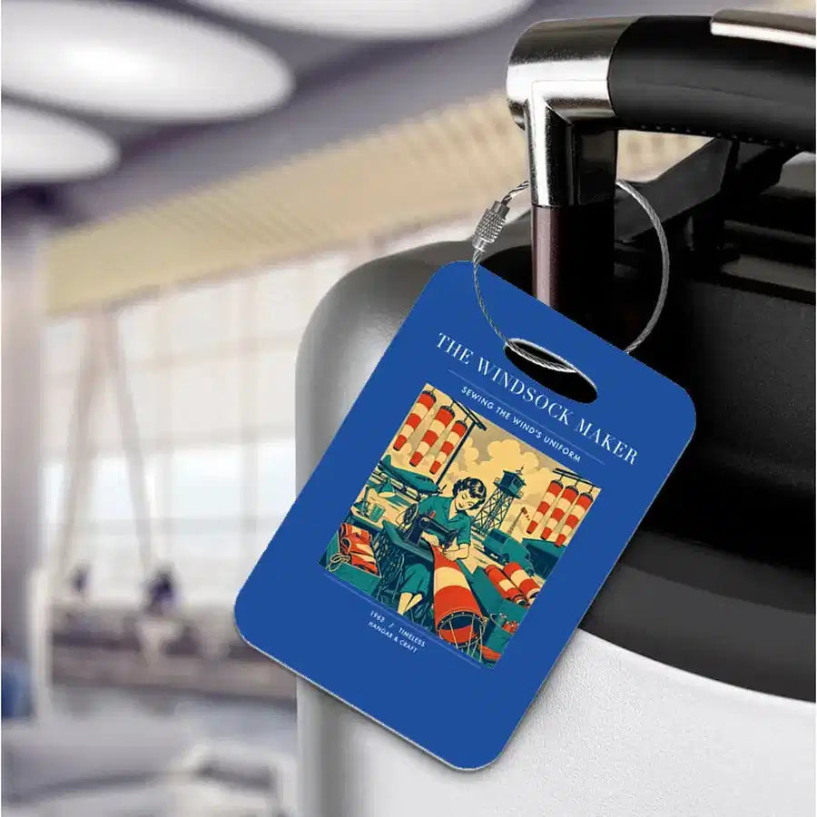 VINTAGE G4429 - The Windsock Maker - Acrylic Luggage Tags design on blue