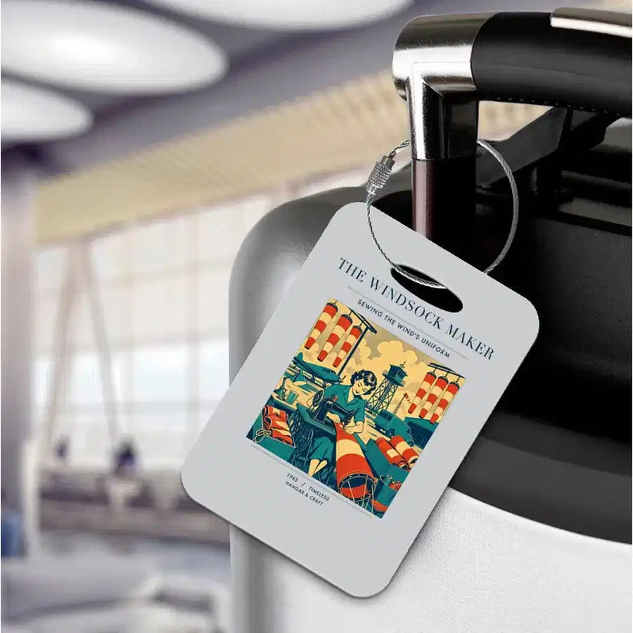 VINTAGE G4429 - The Windsock Maker - Acrylic Luggage Tags design on lightgray