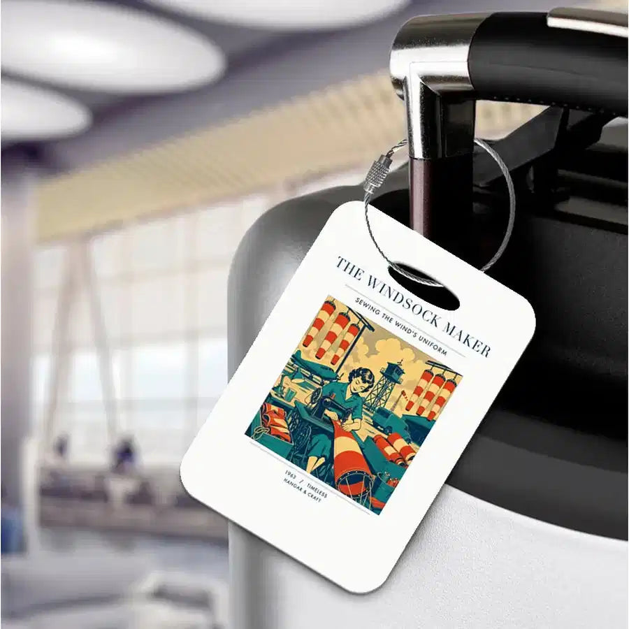 VINTAGE G4429 - The Windsock Maker - Acrylic Luggage Tags design on white