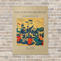 Thumbnail for VINTAGE G4430 - The Storytellers' Bench - Vertical Canvas Prints design on beige no-frame