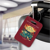 Thumbnail for VINTAGE G4433 - The First Frost Ferry - Acrylic Luggage Tags design on darkred
