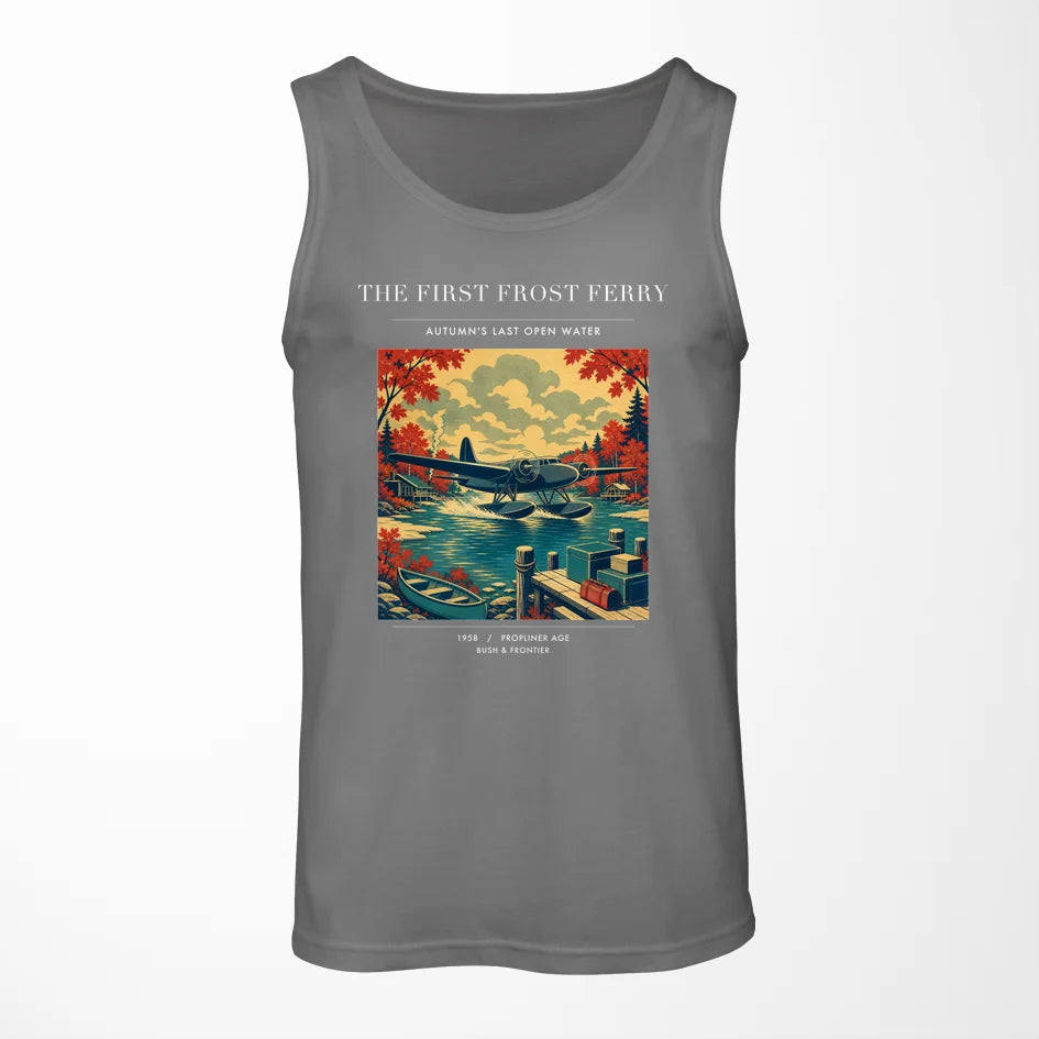 VINTAGE G4433 - The First Frost Ferry - Designed Tank Tops design on gray