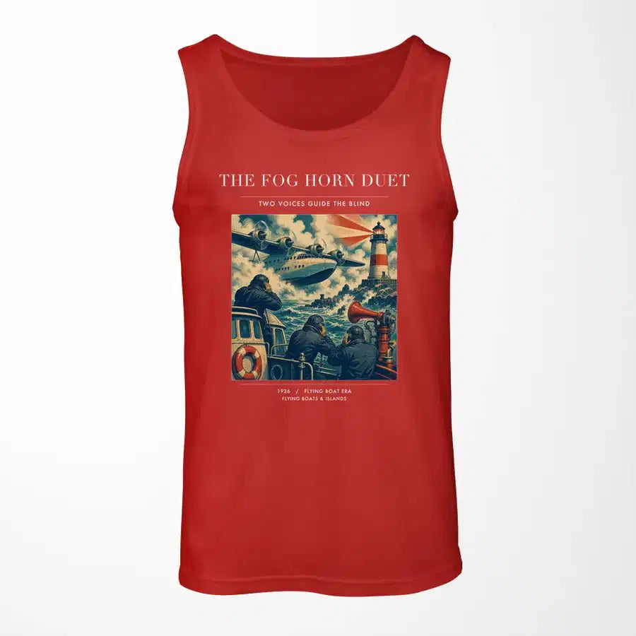 VINTAGE G4437 - The Fog Horn Duet - Designed Tank Tops design on red