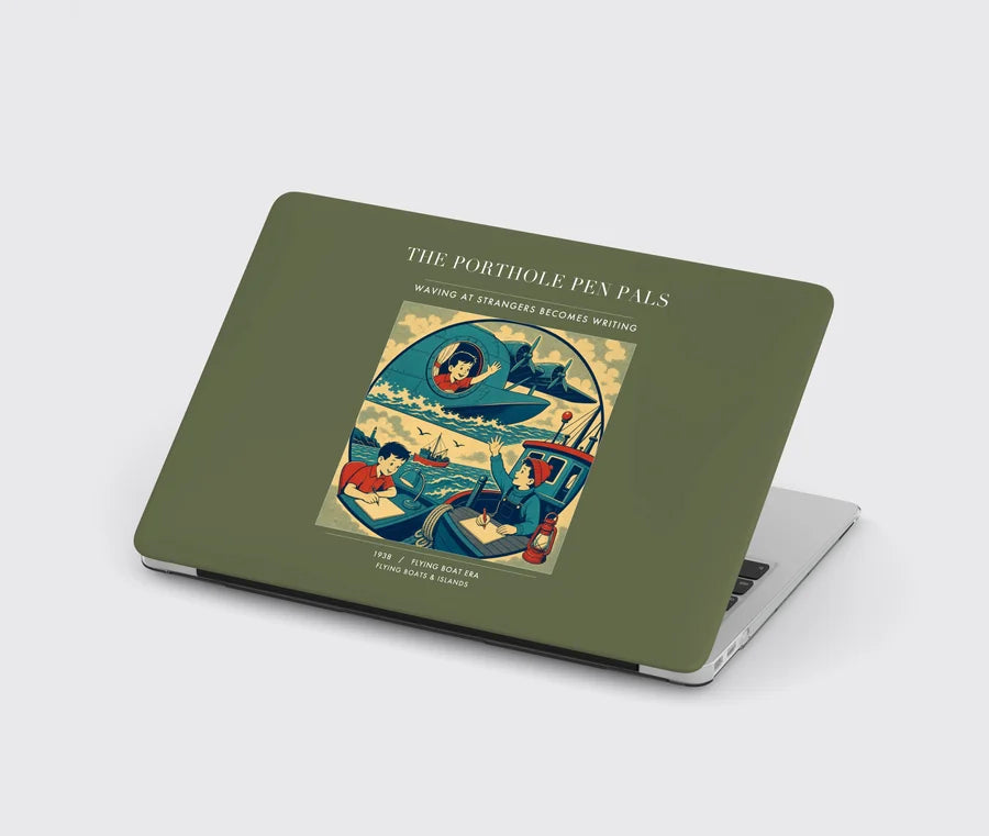 VINTAGE G4439 - The Porthole Pen Pals - Designed MacBook Cases design on greenarmy