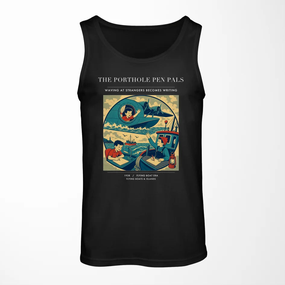 VINTAGE G4439 - The Porthole Pen Pals - Designed Tank Tops design on black