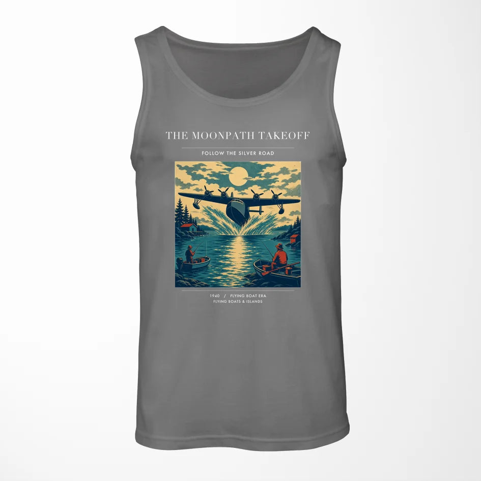 VINTAGE G4441 - The Moonpath Takeoff - Designed Tank Tops design on gray