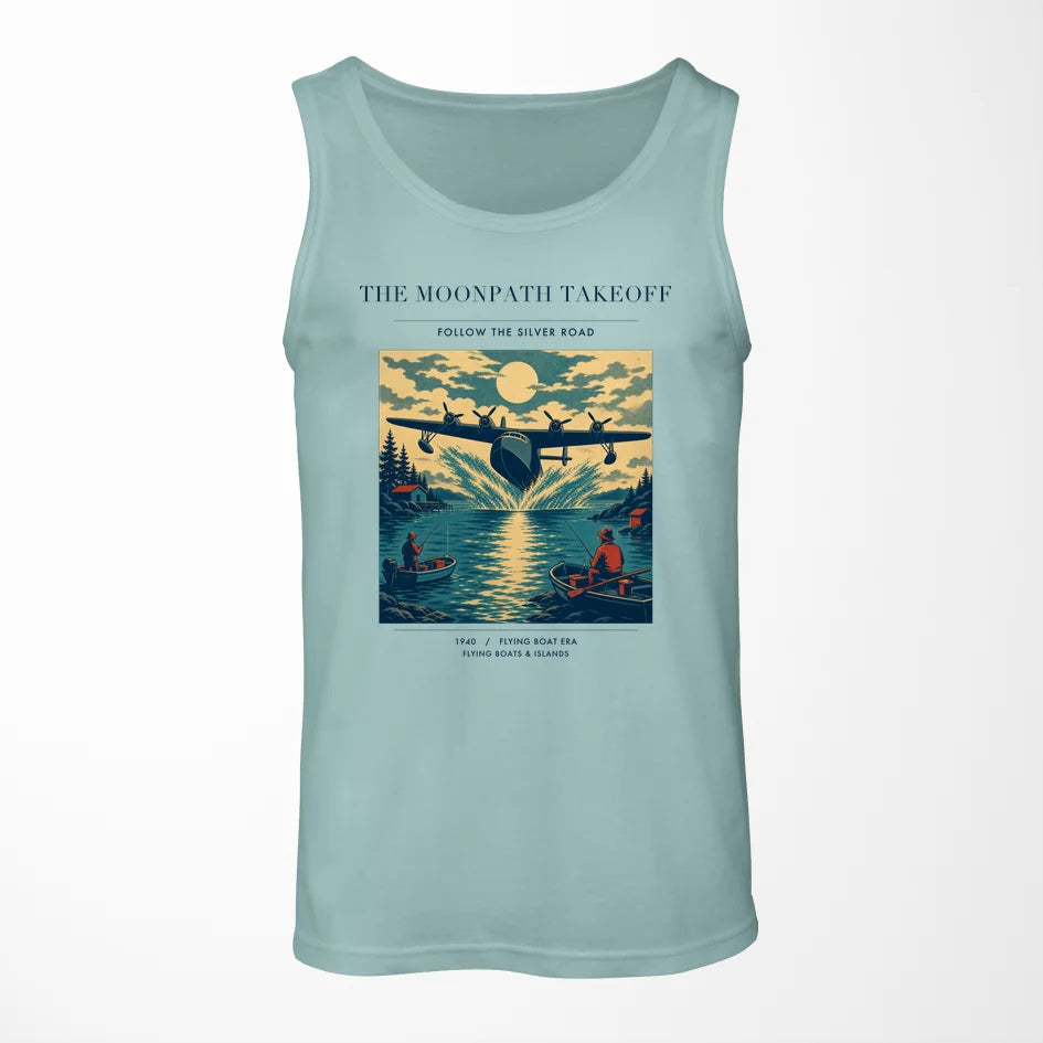 VINTAGE G4441 - The Moonpath Takeoff - Designed Tank Tops design on lightgreen