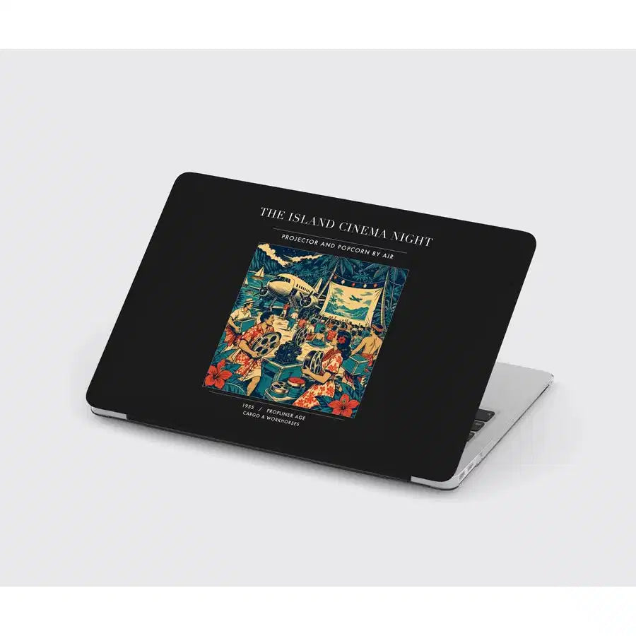 VINTAGE G4442 - The Island Cinema Night - Designed MacBook Cases design on black