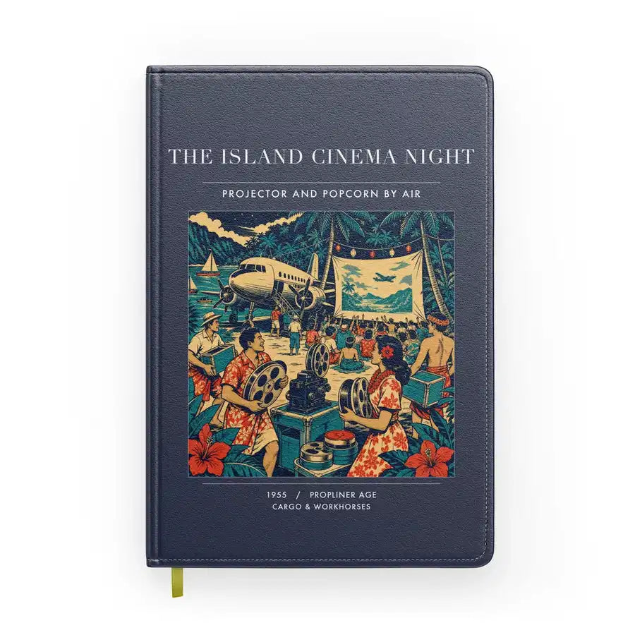 VINTAGE G4442 - The Island Cinema Night - Designed Notebooks design on navyblue