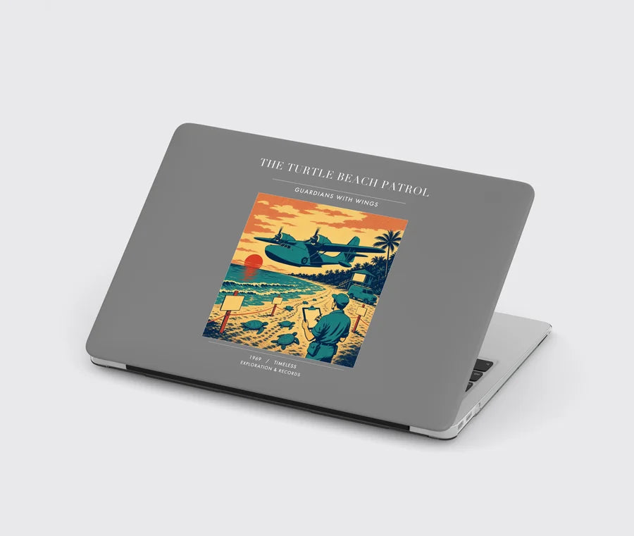 VINTAGE G4443 - The Turtle Beach Patrol - Designed MacBook Cases design on gray