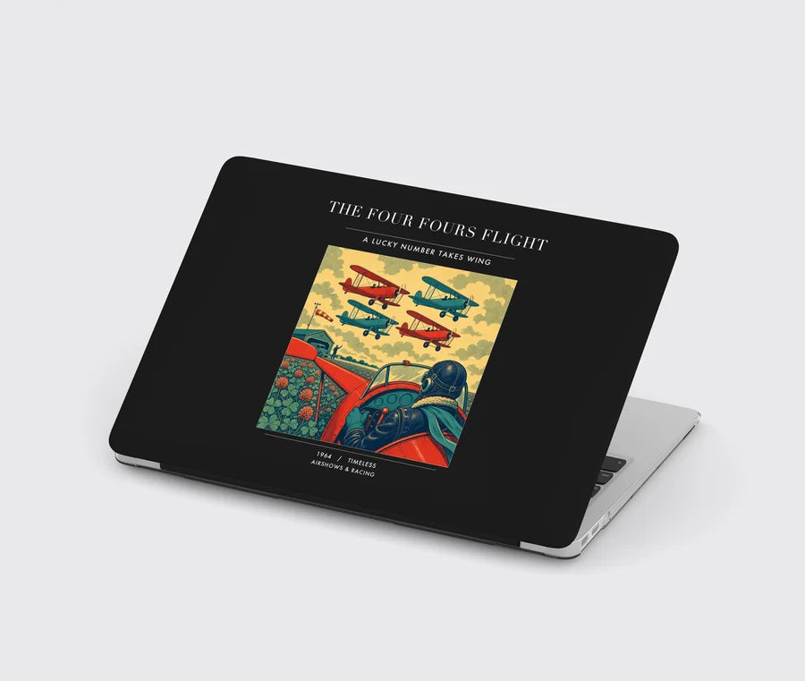 VINTAGE G4444 - The Four Fours Flight - Designed MacBook Cases design on black